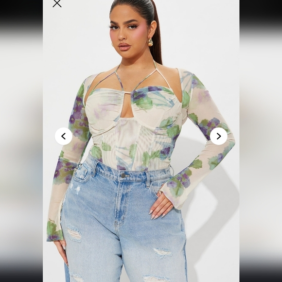 🍂🍁NWT FASHION NOVA MESH BODYSUIT 2X - Picture 6 of 7